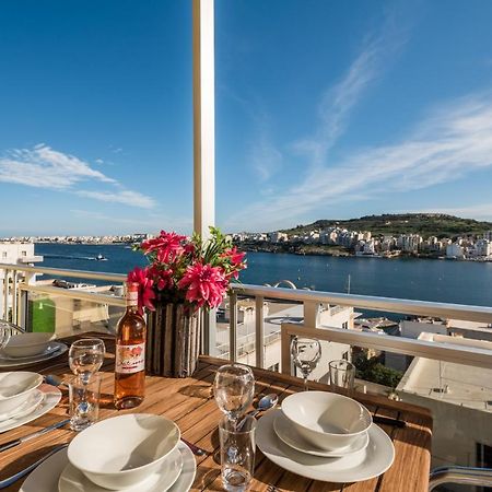 Bayview 2 Bedroom Seaview Apartment With Large Terrace With Panoramic Views - By Getawaysmalta Сент-Полс-Бей Экстерьер фото
