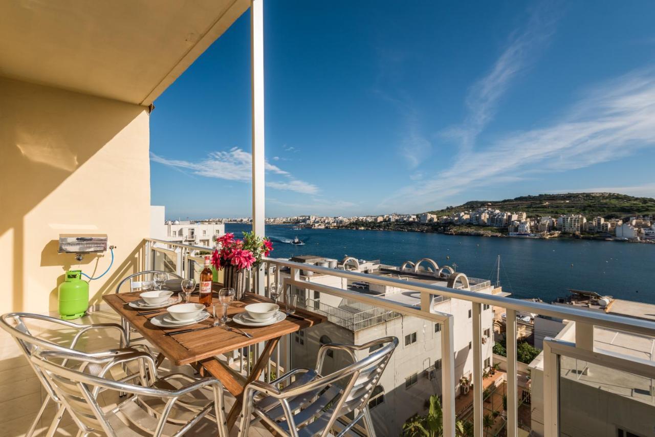Bayview 2 Bedroom Seaview Apartment With Large Terrace With Panoramic Views - By Getawaysmalta Сент-Полс-Бей Экстерьер фото